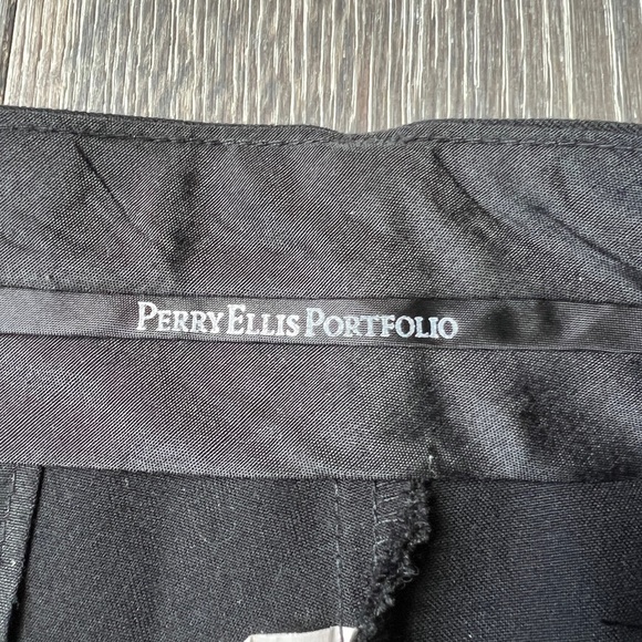 Perry Ellis Portfolio Boys 18 Reg Black Dress Straight Leg Pants Slacks - Picture 8 of 13